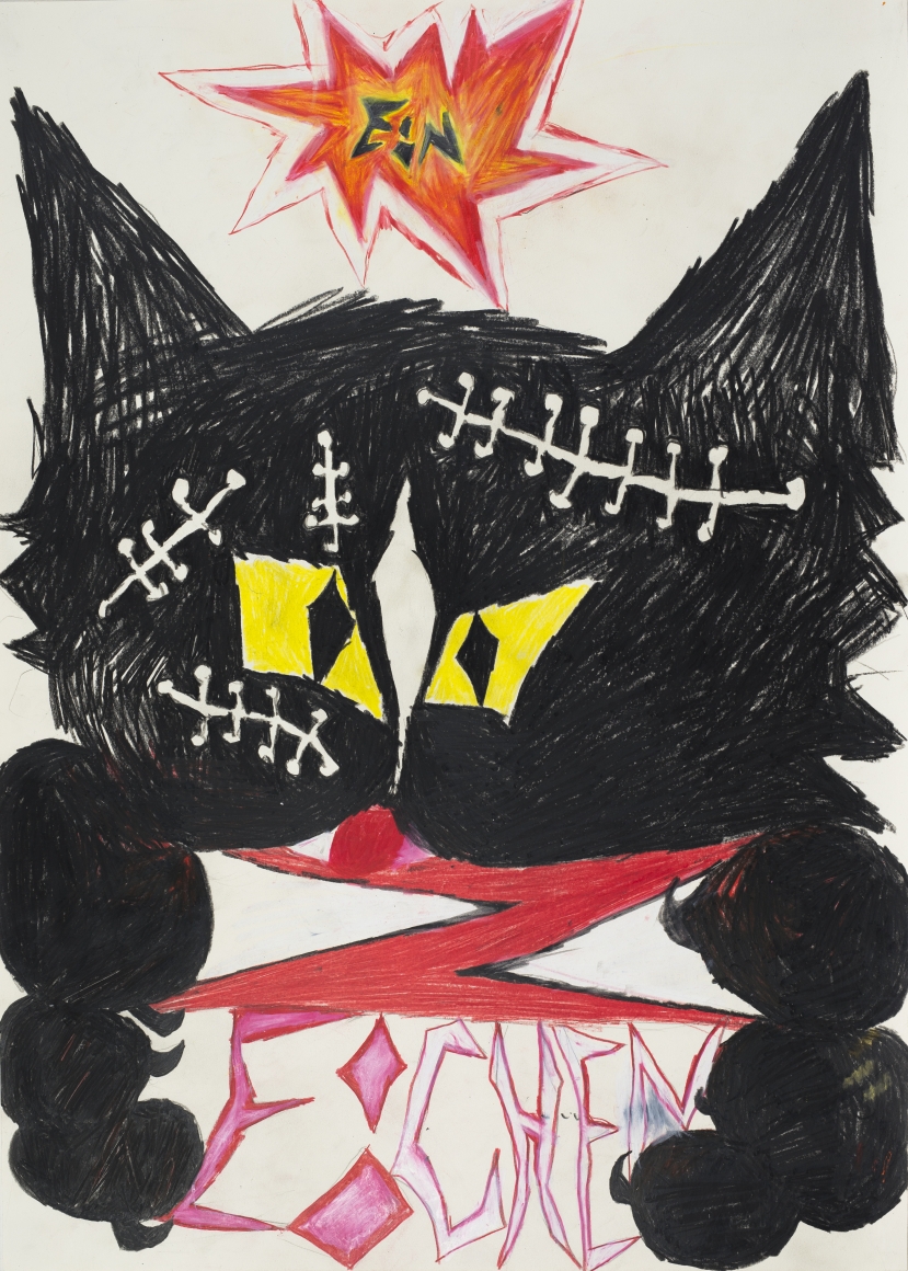 Bendix Harms Rufus (Ein Zeichen), 2018 Wax crayon on paper 27 1/2 x 19 3/4 in 70 x 50 cm (BHA20.013)