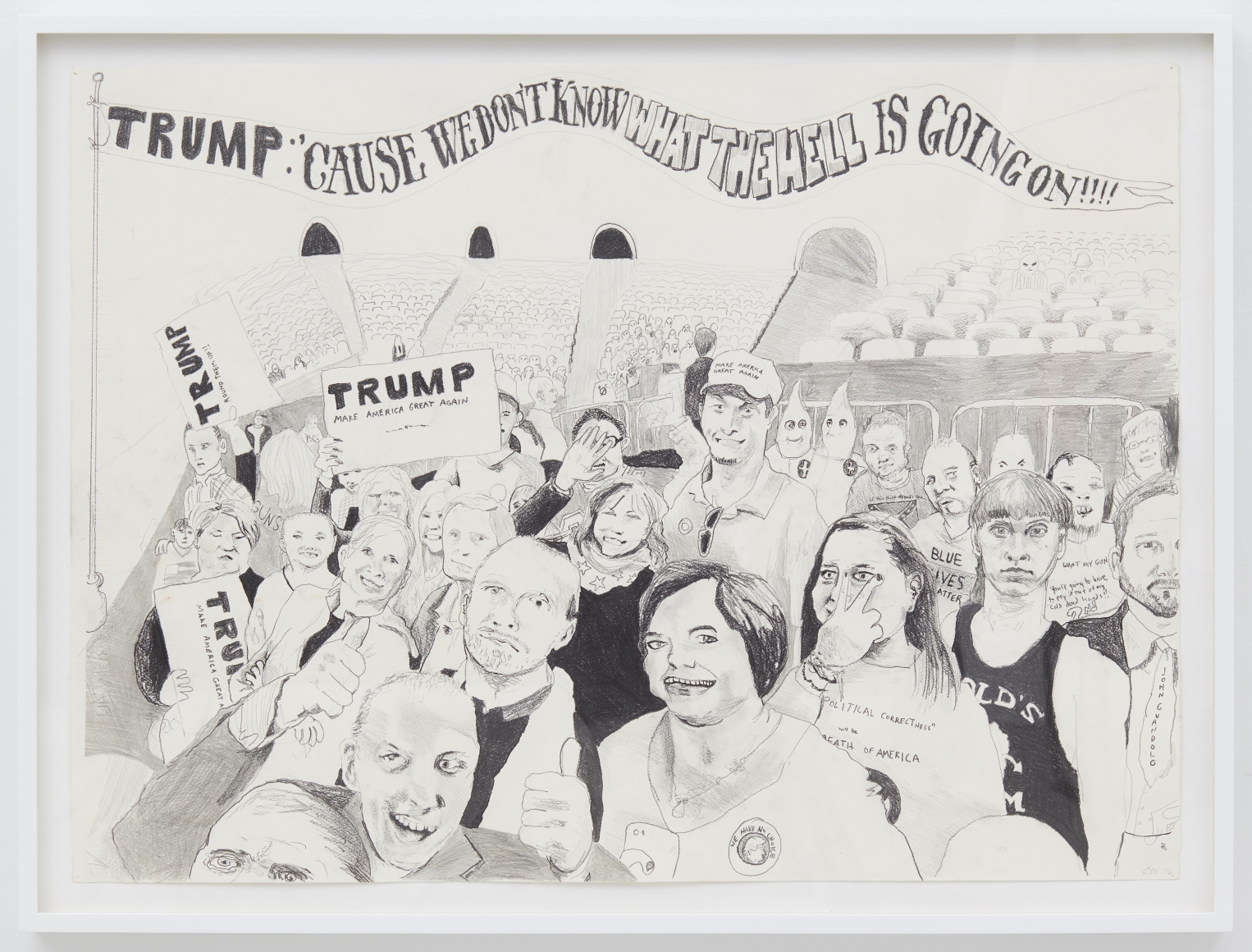 Celeste Dupuy-Spencer Trump Rally (And Some of them I Assume Are Good People), 2016 Pencil on paper 24 x 30 in 61 x 76.2 cm (CDS16.007)
