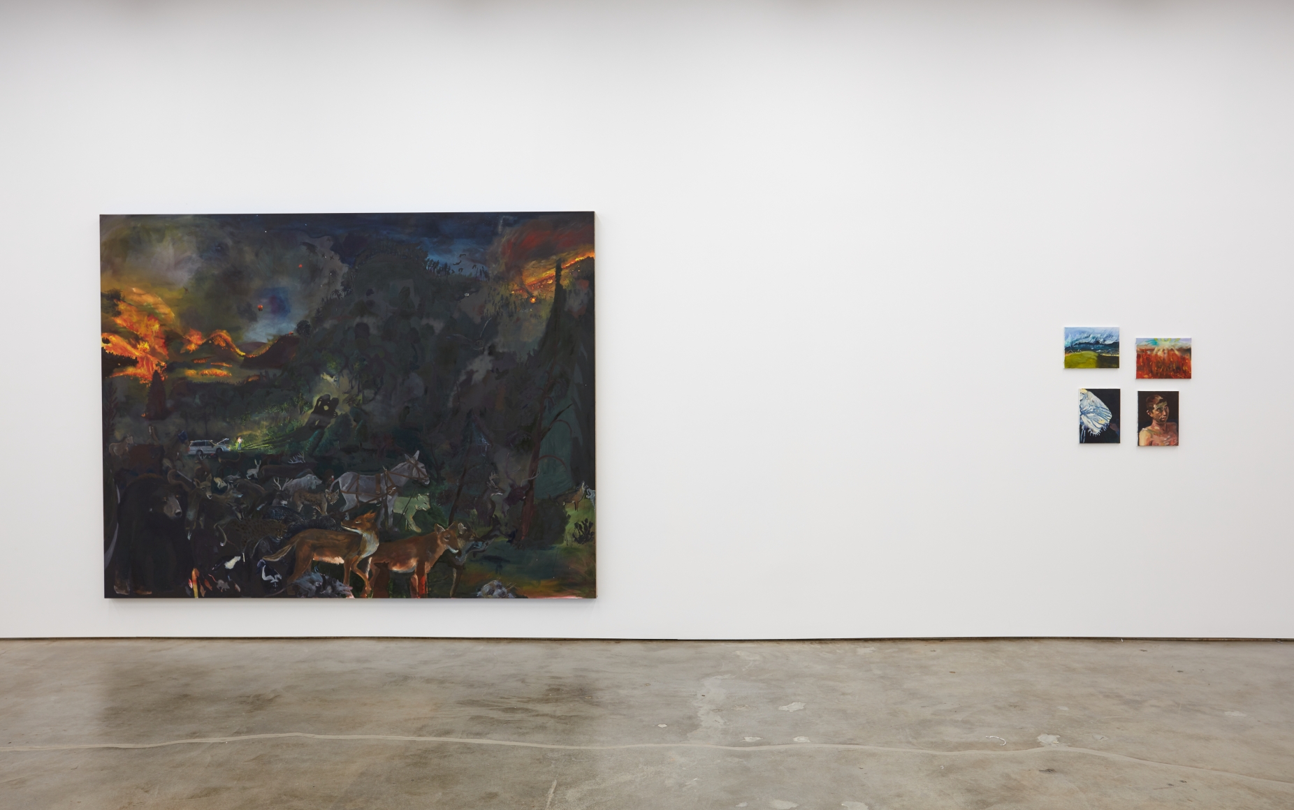 Installation view of Celeste Dupuy-Spencer: The Chiefest of Ten Thousand (September 22-November 3, 2018), Nino Mier Gallery, Los Angeles