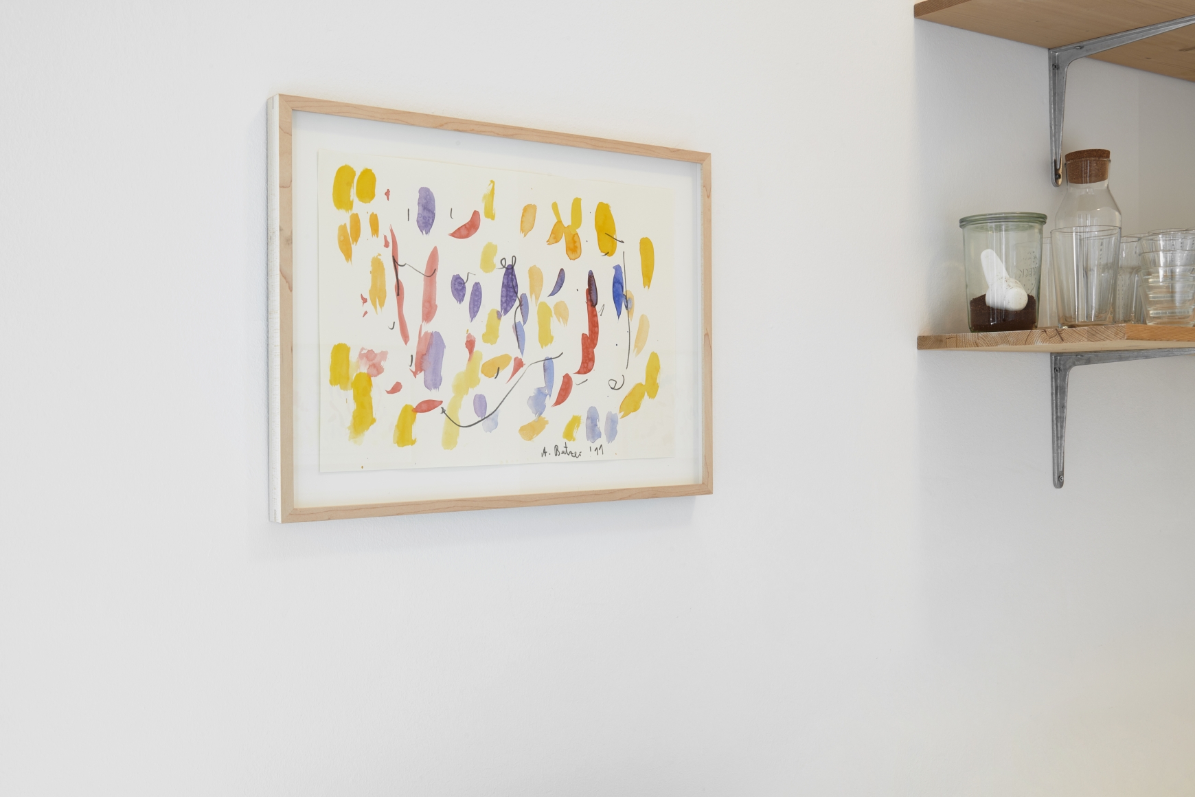 Installation View of André Butzer Untitled, 2011 Water Color and Graphite on Paper 11 3/4 x 16 1/2 in 30 x 42 cm (AB11.005)