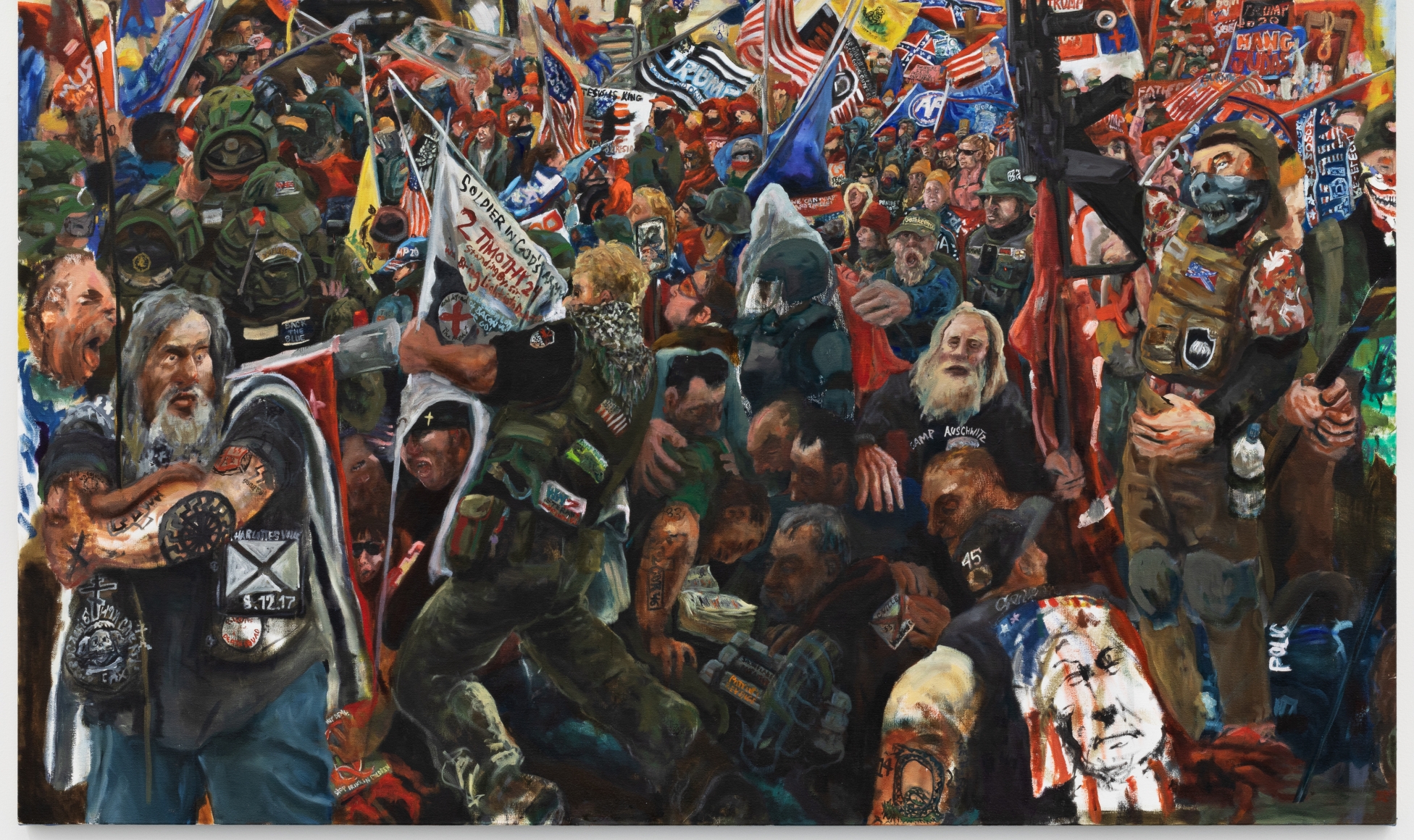 Celeste Dupuy-Spencer Don’t You See That I Am Burning, 2021, Oil on canvas, 85 x 85 in, 215.9 x 215.9 cm (CDS21.023)