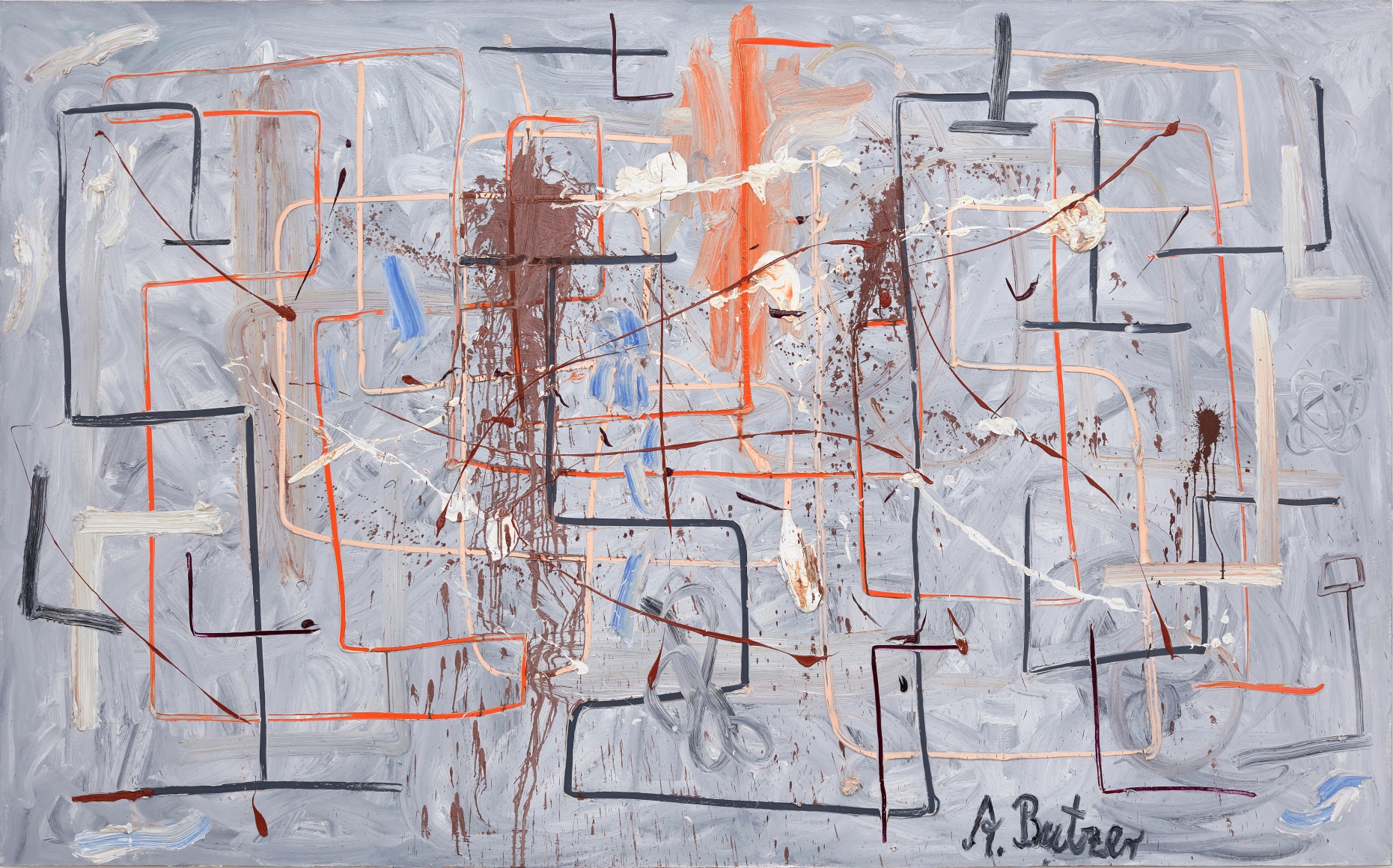 André Butzer, Untitled, 2008, Oil on canvas, 71 x 114 in, 180.3 x 289.6 cm (AB08.005)
