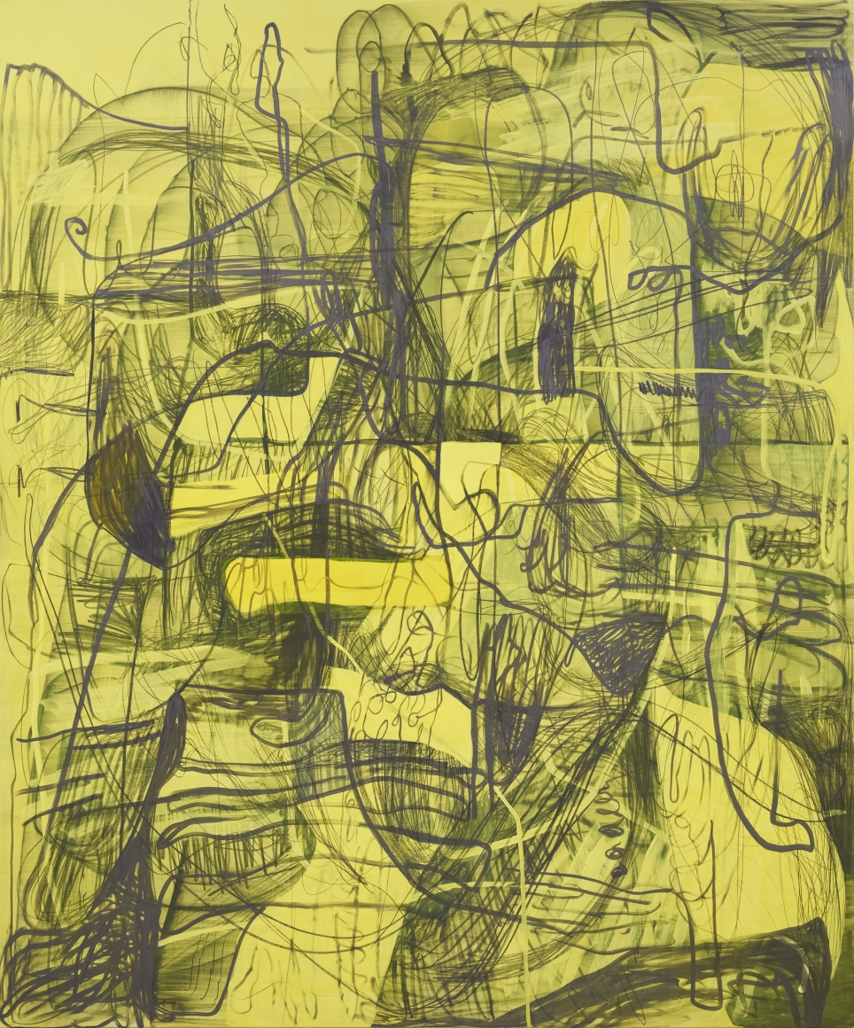 Jana Schröder, Kadlites L3, 2018. Acrylic, graphite and lead on canvas, 94 1/2 x 78 3/4 in, 240 x 200 cm (JSR18.002)
