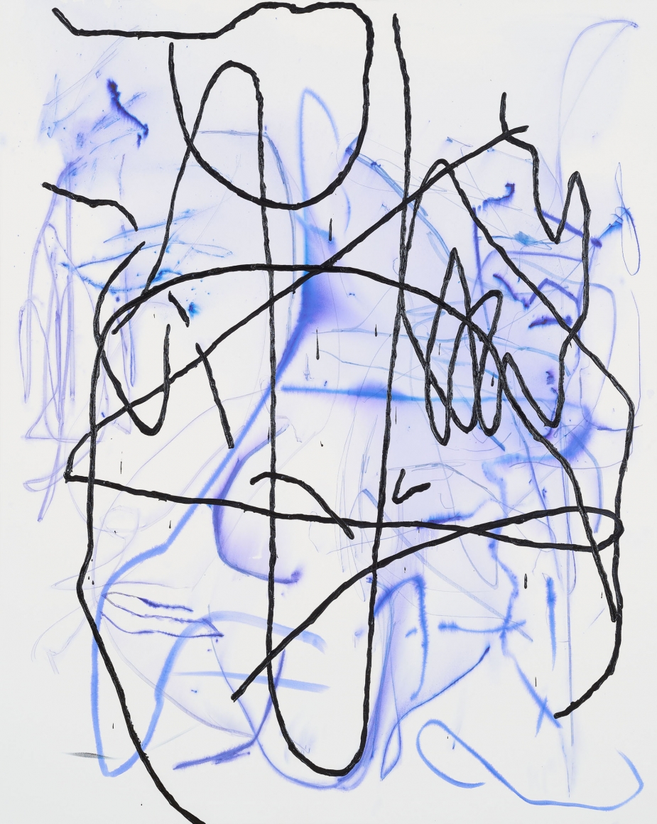 Jana Schröder, Spontacts GO 10, 2017. Copying pencil and oil on canvas, 78.7 x 63 inches, 200 x 160 cm (JSR17.003)