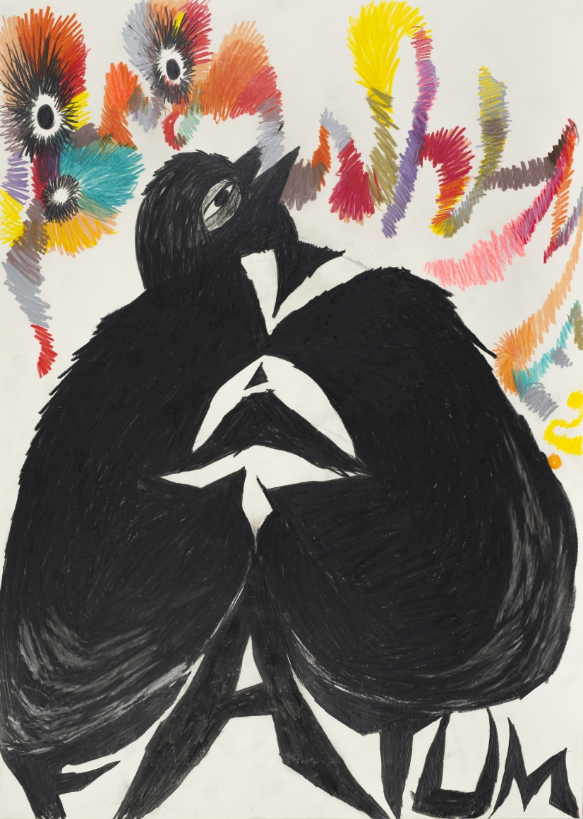 Bendix Harms VATA Fatum (Why Me), 2019 Wax crayon on paper 27 1/2 x 19 3/4 in 70 x 50 cm (BHA20.014)