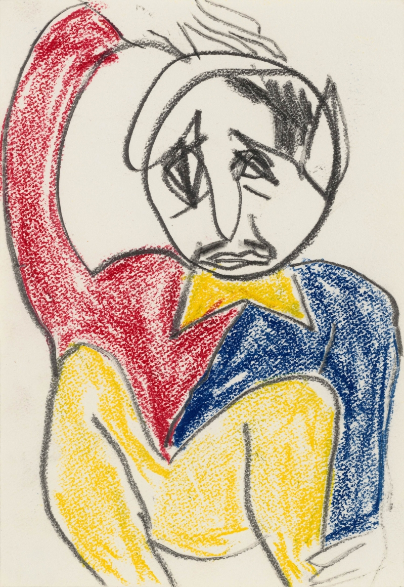 "Untitled", 1985 Crayon, colored pencil on paper