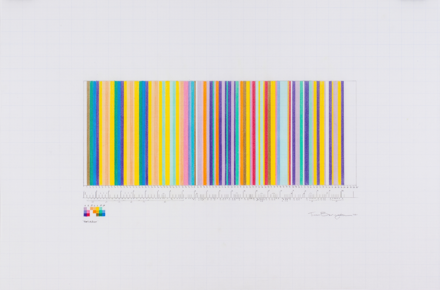 That's Alright (blue-purple), 2002, pencil on graph paper