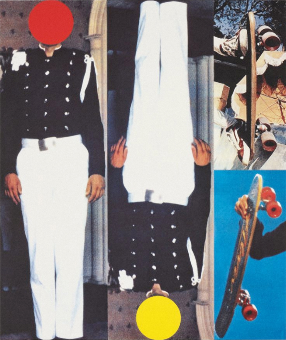 Two Erect Figures/Two Skateboards, 1995