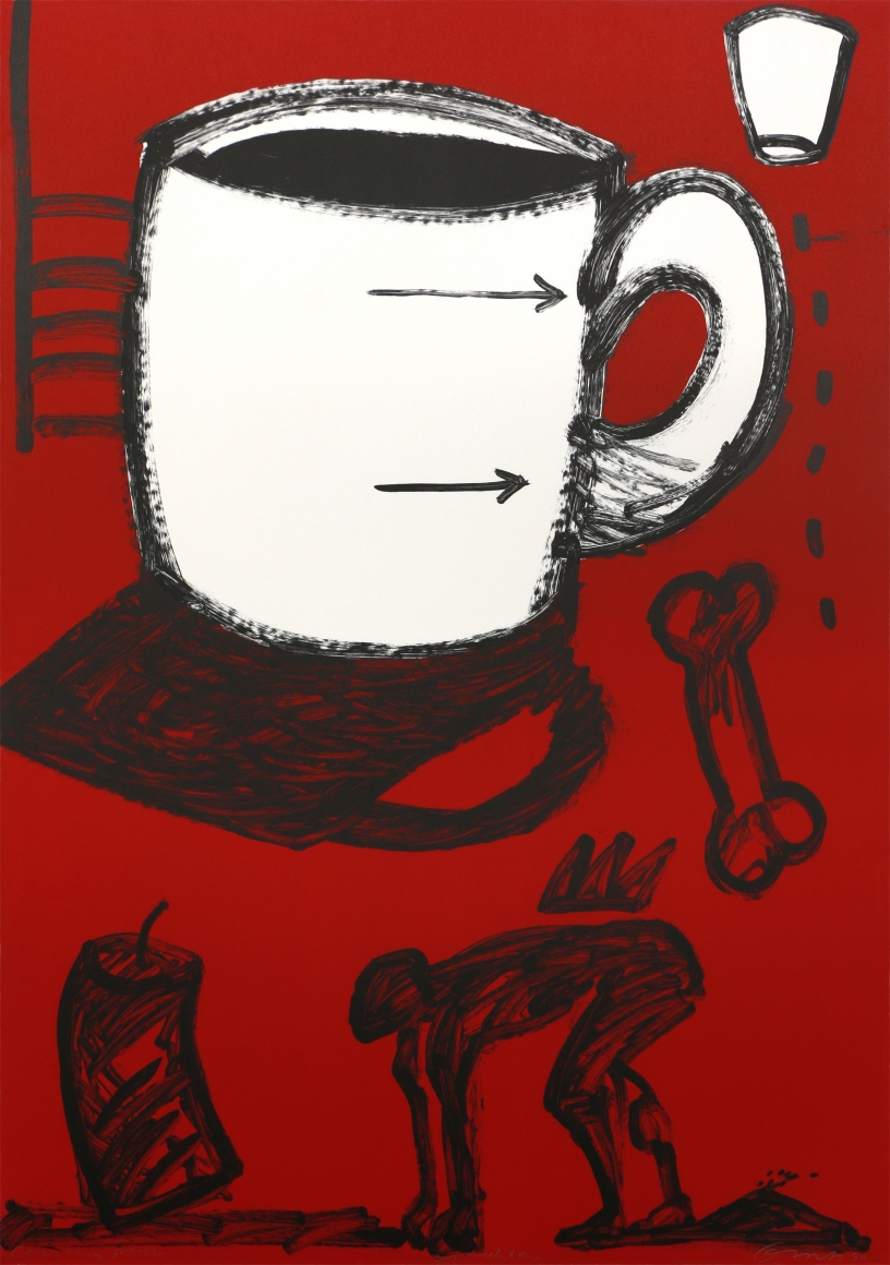 Gronk Invasion of Dixie Cup: Scarlet & Cup 1990 Lithograph Edition of 50 54" x 38" 456c-G90 NFS