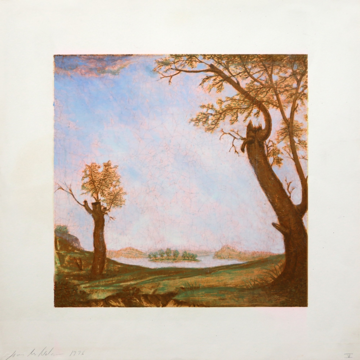 Joan Nelson Untitled (After Edward Hicks), 1993–1997 Lithograph, hand-painted appliqué