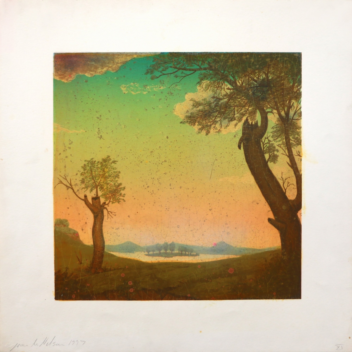Joan Nelson Untitled (After Edward Hicks), 1993–1997 Lithograph, hand-painted appliqué