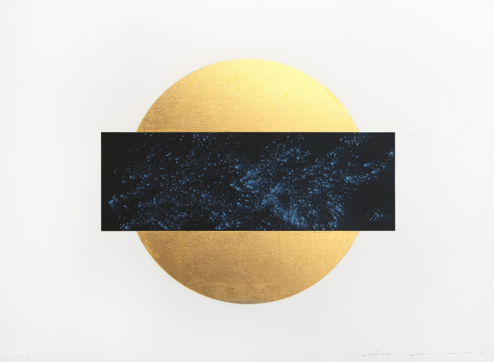 Lita Albuquerque Sun and Moon Trajectories #1, 1995 Lithograph with gold leaf appliqué