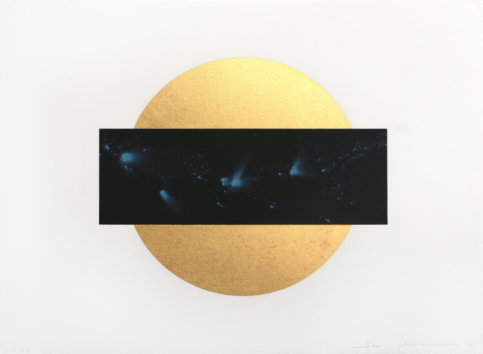 Lita Albuquerque Sun and Moon Trajectories #3, 1995 Lithograph with gold leaf appliqué