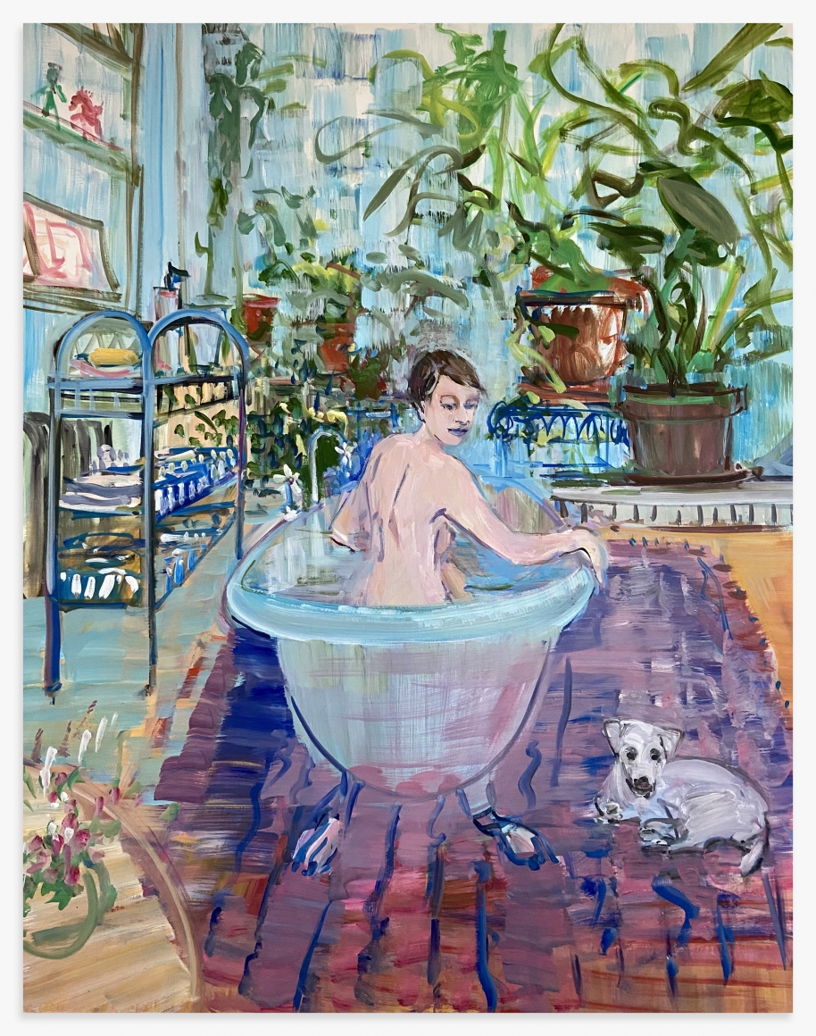 DEBORAH BROWN Bathtub Self-Portrait with Zeus 3, 2020