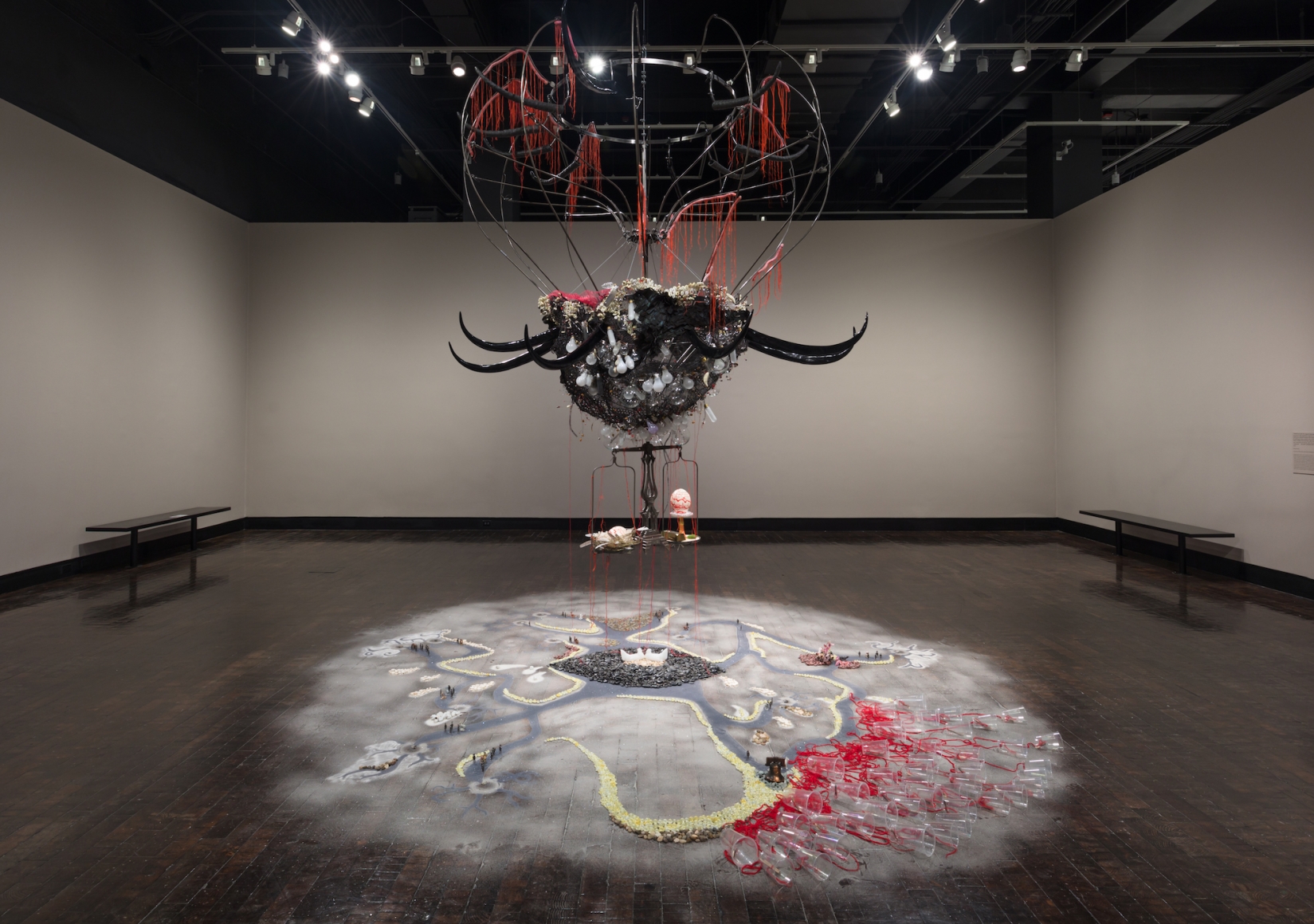 Rina Banerjee A world Lost: after the original island, single land mass fractured, after populations migrated, after pollution revealed itself and as cultural locations once separated merged, after the splitting of Adam and Eve, Shiva and Shakti, of race black and white, of culture East and West, after animals diminished, after seas’ corals did exterminate, after this and at last imagine all water evaporated…this after Columbus found it we lost it imagine this
