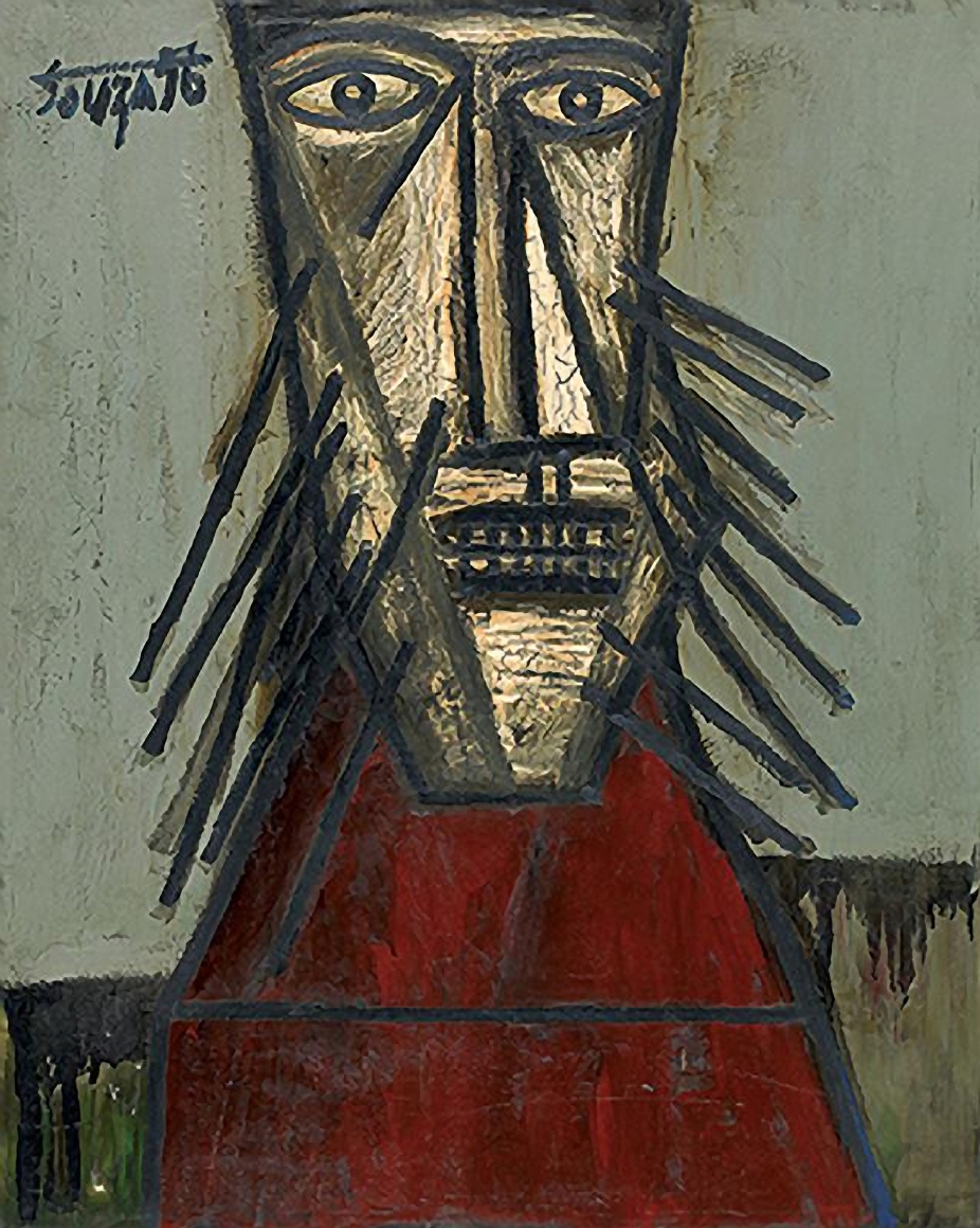 F.N. Souza Untitled (Head - Red)