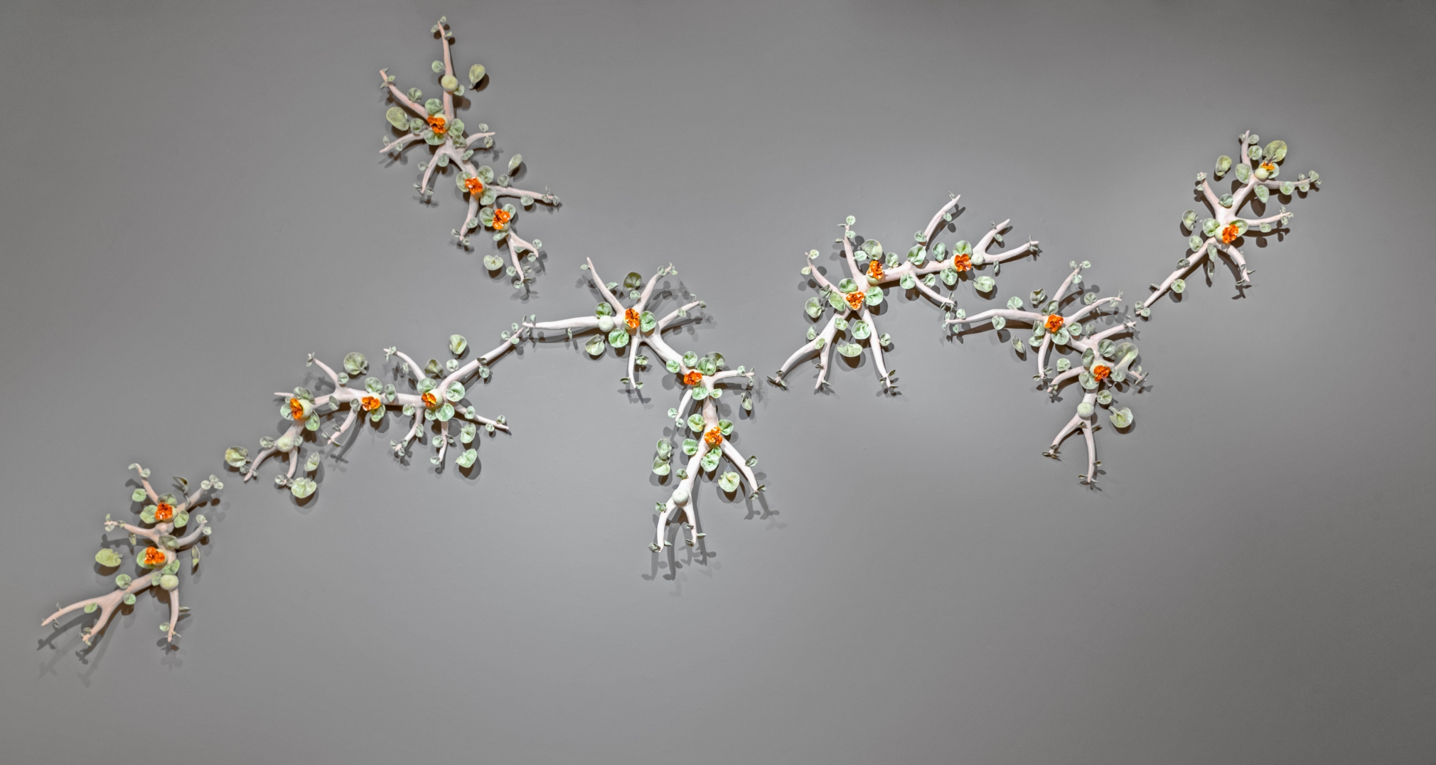 Bradley Sabin Antler Set with Orange Floral Pods
