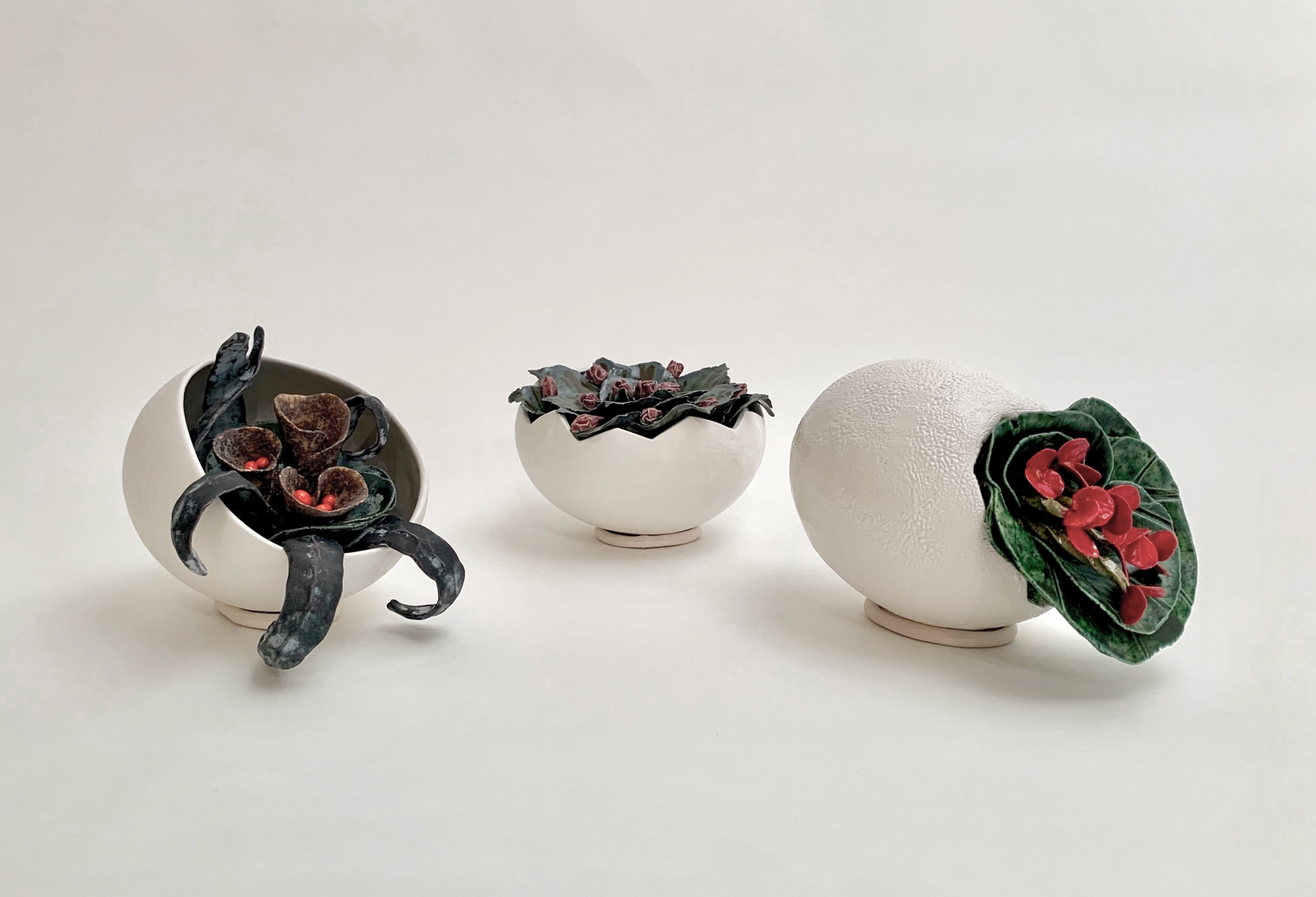 Bradley Sabin Floral Egg V and VI and VII, 2020