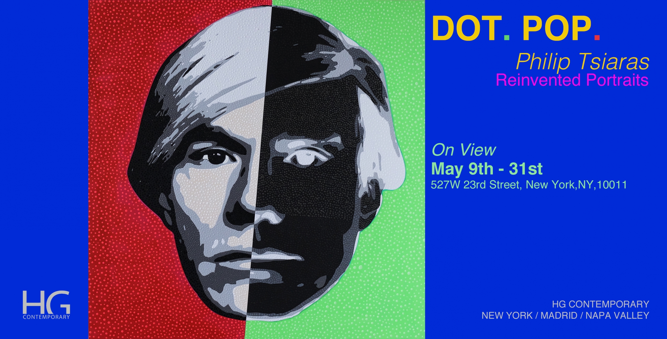 Invite for Dot Pop by Philip Tsiaras at Hg Contemporary Chelsea