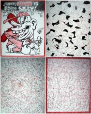Dream Object (I was at Linda's and found), 1997. Colored pencil, ink on rag paper and vellum, 4 drawings, 12 x 9 inches each. MP D-169