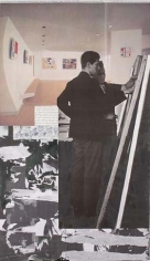 Museum, 2006. Acrylic and collage on canvas, 98 x 55 inches (248.9 x 139.7 cm).