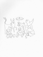 Olaf Breuning, There is Always Someone Smiling, 2008. Graphite on paper, 11 x 8-1/2 inches (27.9 x 19.1 cm). MP D-106