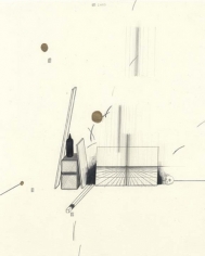 Party Pieces, 2003. Graphite, colored pencil and gold ink on paper, 10 1/2 x 8 inches. MP D-63