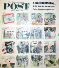 Study for Post, 1988. Color Xerox, 13 x 11 inches. MP D-311