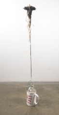 How many cups does it take to make a continuum suspend: Rousseau, 2011. Large coffee cup, small coffee cup, resin, steel rod, Rousseau, string, 70 x 11 x 6 1/2 inches (177.8 x 27.9 x 16.5 cm). MP 25