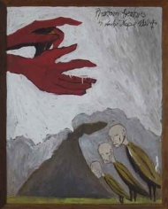 Phantom Creatures, 2007. Oil and silver bronze on hard masonite, 19-1/2 x 24-1/4 inches (47 x 60.3 cm). MP 18