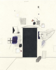 To the Door, 2003. Graphite, ball point pen, ink and correction fluid on paper, 10 1/2 x 8 inches. MP D-86