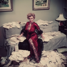 Slim Aarons, Fan Mail, 1952: Marilyn Monroe sorts out her fan mail shortly after her film “The Asphalt Jungle” had been released, Beverly Hills