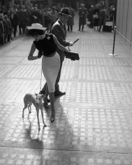 William Helburn, Simone D’Aillencourt with Whippet, Penn Station, 1959