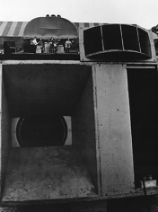 Daniel Kramer, Bob Dylan Checking Sound System with Speaker, Forest Hills Stadium, New York, 1965