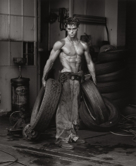 Herb Ritts, Fred with Tires, Hollywood, 1984