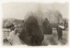 Deborah Turbeville, Rosima in Comme des Garçons at Vaux le Vicomte, France, for Parco, 1985