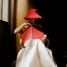 Rodney Smith, Bernadette in Red Hat with Book, New York Public Library, New York City, 2003