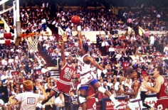 George Kalinsky, Patrick Ewing and Michael Jordan, 1989