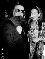 Ron Galella, Karl Lagerfeld and Miuccia Prada, “7th on Sale” Benefit for AIDS, New York, 1990