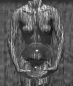 Herb Ritts, Waterfall, Woman With Sphere, Hollywood 1989