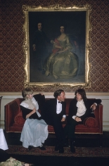 Slim Aarons, Marianne Faithfull, Desmond Guinness, and Mick Jagger at Castletown Mansion, Ireland, 1968