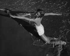 Herbert Matter, Model in Swimsuit on the Beach