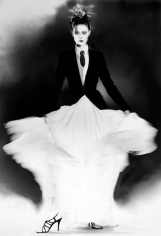 Lillian Bassman In Full Swing: Shalom Harlow in Jean Paul Gaultier, The New York Times Magazine, 1998