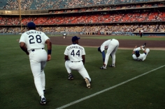 Steve McCurry, Kal Daniels, Darryl Strawberry, and Gary Carter, Dodgers Stadium, Los Angeles, 1991