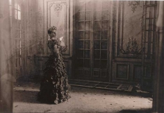 Deborah Turbeville, Charlotte Pelle in Paco Rabanne in an abandoned chateau near Deauville, France, 1985