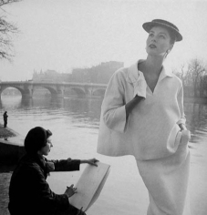 Louise Dahl-Wolfe, Suzy Parker in Balenciaga Along Seine, 1953