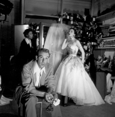 Louise Dahl-Wolfe Designer Jacques Fath and Model Bettina at Chez Fath, Paris, 1950