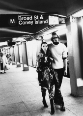 Stephanie Pfriender Stylander, Kate Moss and Marcus Schenkenberg (Subway), New York, Italian Harper's Bazaar, 1992