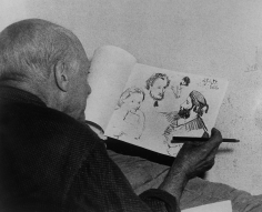 Alexander Lieberman, Pablo Picasso sketching the characters in Manet's "Dejeuner sur l'Herbe", Vallauris, 1949-1954