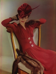 Louise Dahl-Wolfe, Mary Jane Russell in a Balenciaga Gown with Cat, Paris, 1951